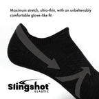 GRIP6 3 Pack Merino Wool No Show Running Socks Ultralight Black USA Made