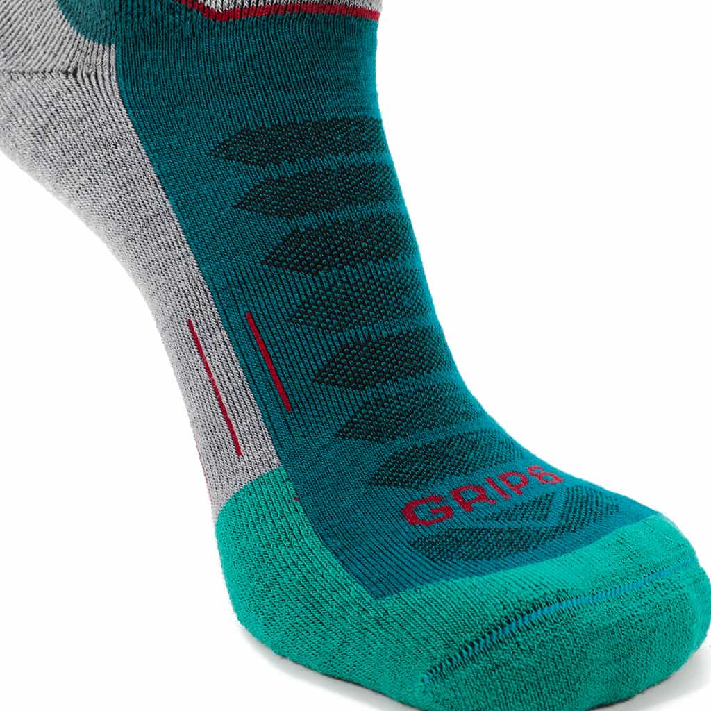 GRIP6 3 Pack Merino Wool Ankle Running Socks Midweight Green USA Made