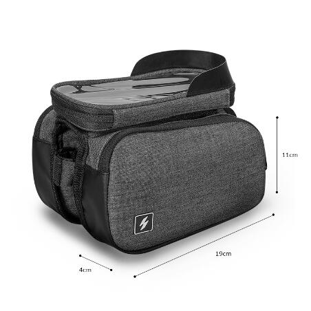 Bicycle Top Tube Phone Bag 6.5in Touchscreen Front Frame Mount Cycling