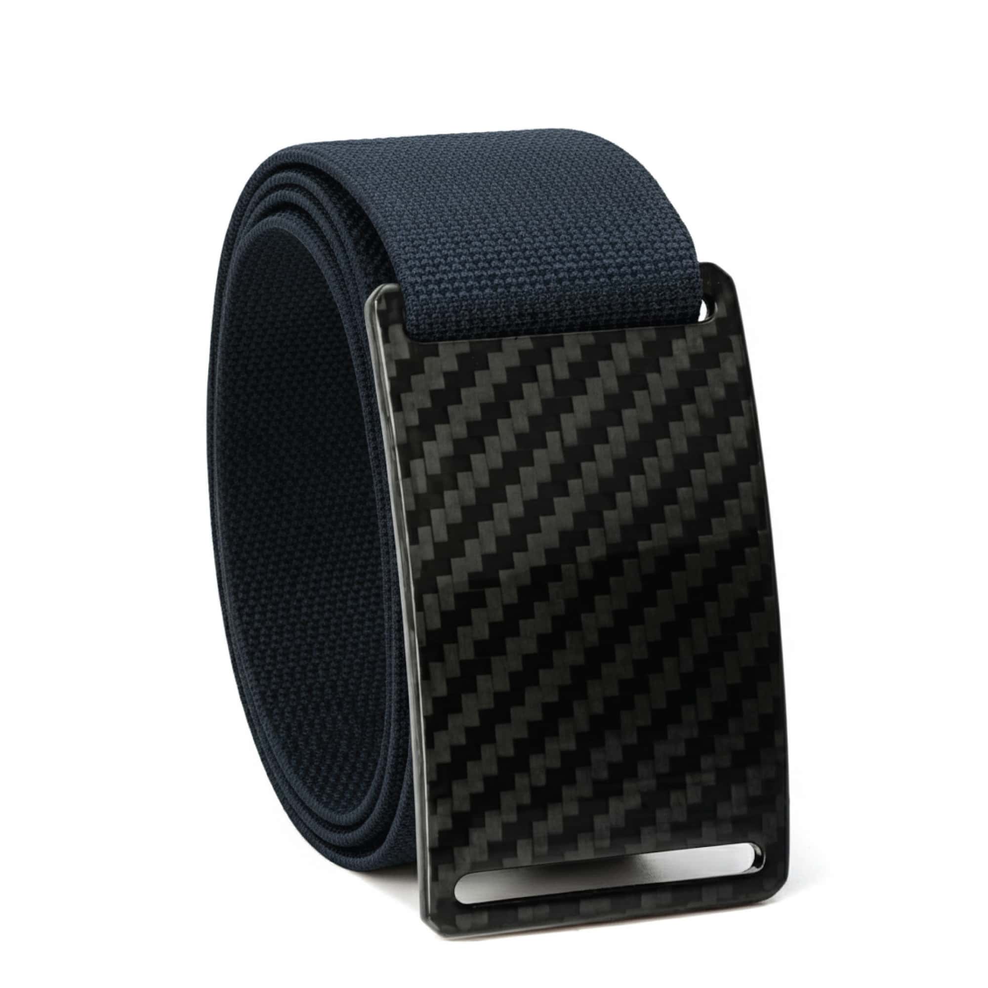 GRIP6 G-Flex Dark Matter Carbon Fiber Belt 1.5" Stretch No Holes USA Made