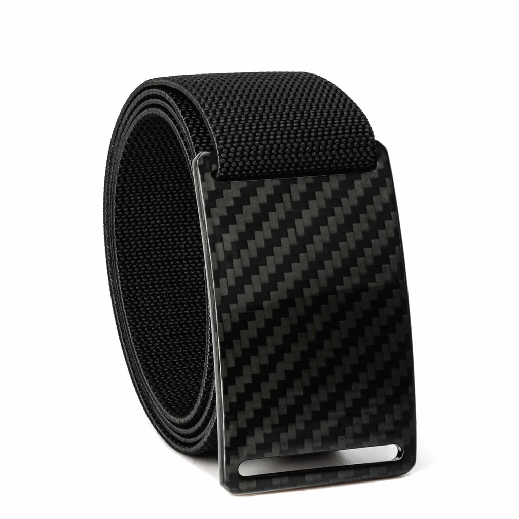 GRIP6 G-Flex Dark Matter Carbon Fiber Belt 1.5" Stretch No Holes USA Made