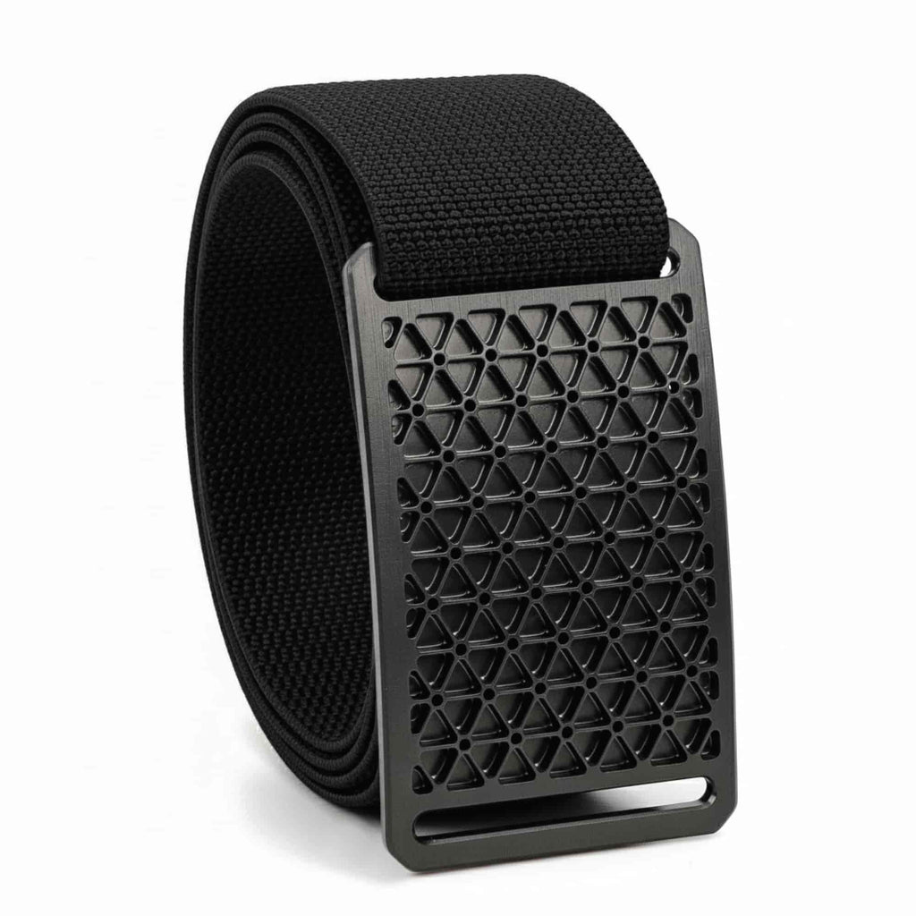 GRIP6 G-Flex ISO 2.0 Gunmetal Belt 1.5" Stretch Nylon No Holes USA Made