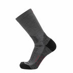 GRIP6 3 Pack Merino Wool Crew Hiking Socks Midweight Cushion Gray USA Made
