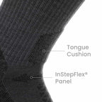 GRIP6 8 Pack Merino Wool Crew Hiking Socks Midweight Cushion Gray USA Made