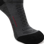 GRIP6 3 Pack Merino Wool Crew Hiking Socks Midweight Cushion Gray USA Made
