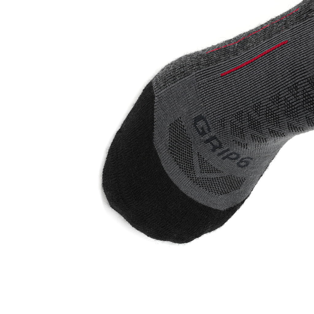 GRIP6 8 Pack Merino Wool Crew Hiking Socks Midweight Cushion Gray USA Made