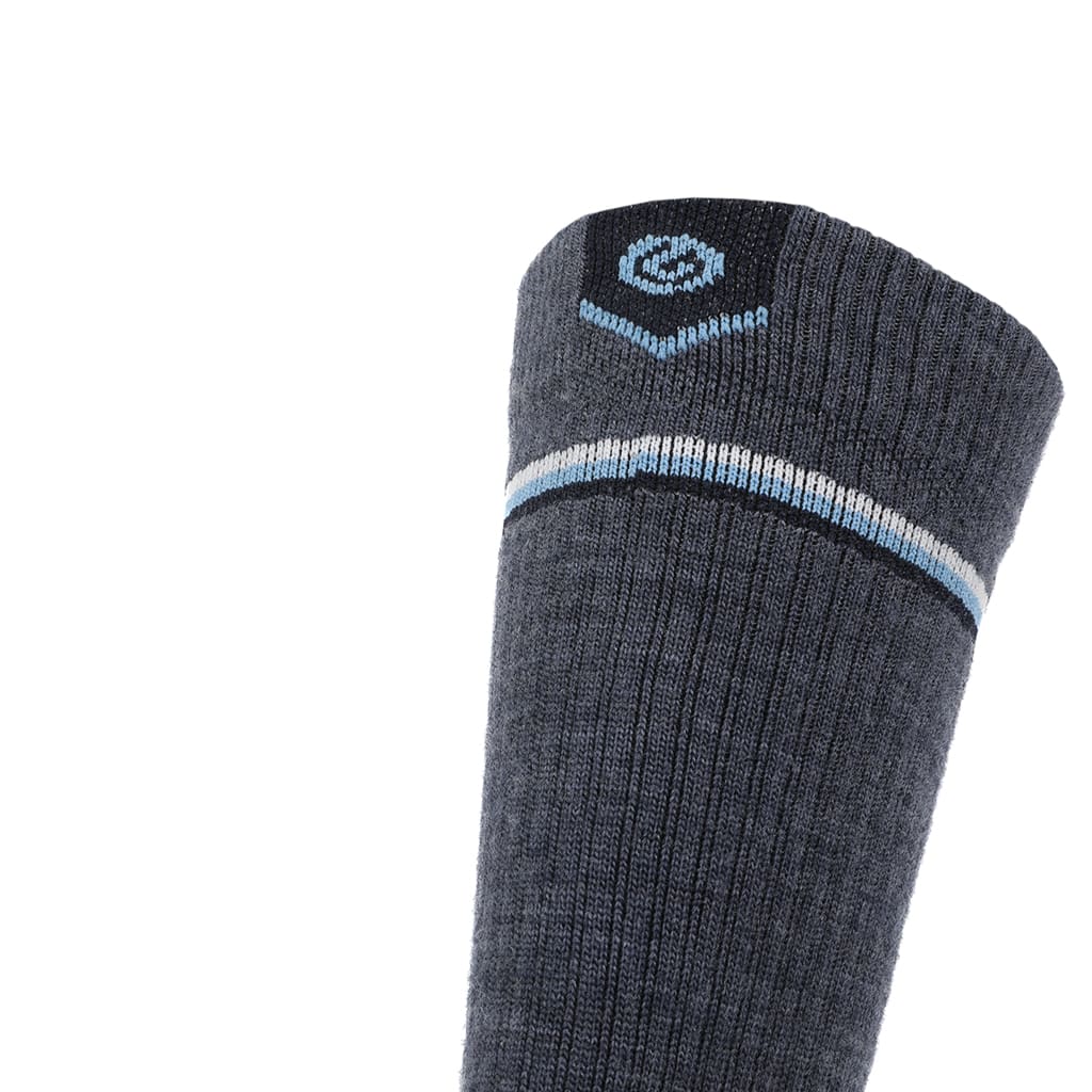GRIP6 8 Pack Merino Wool Crew Hiking Socks Lightweight Cushion Blue USA Made