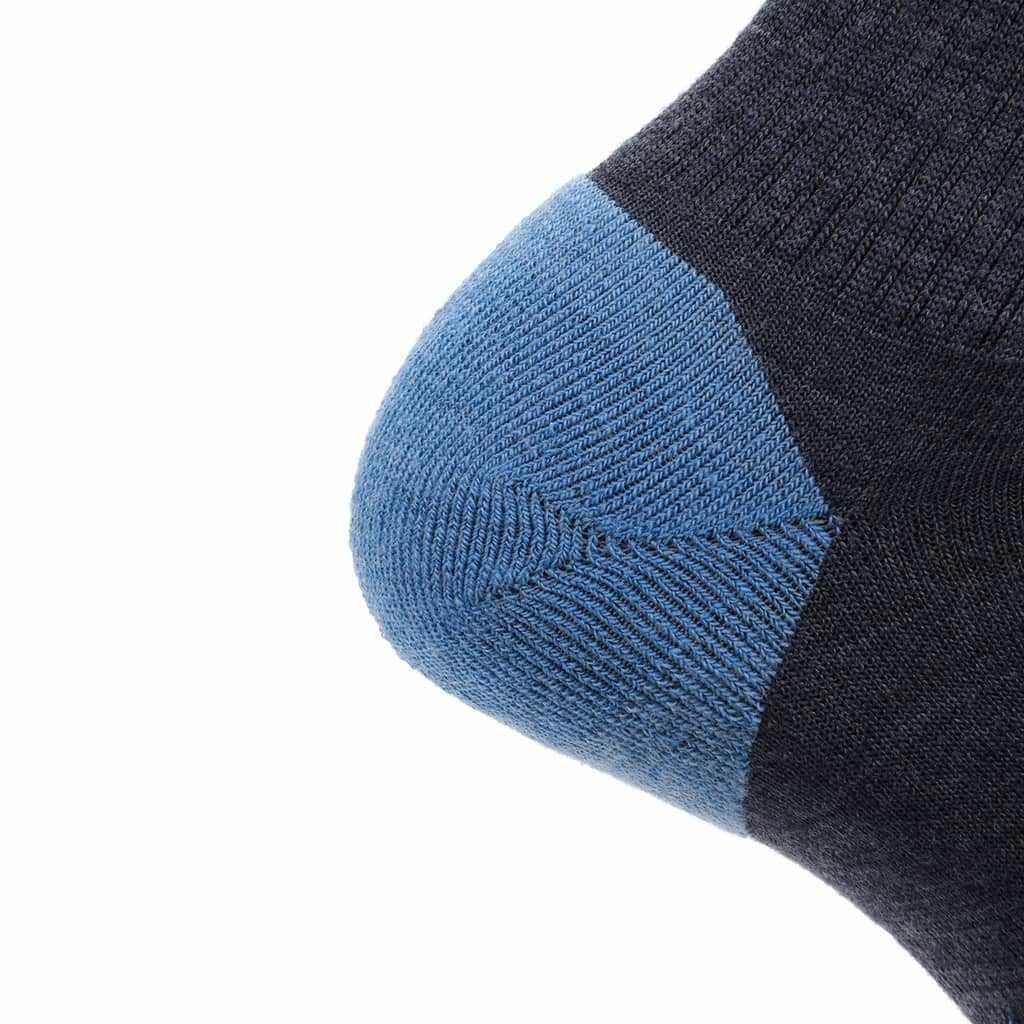 GRIP6 8 Pack Merino Wool Crew Hiking Socks Lightweight Cushion Blue USA Made