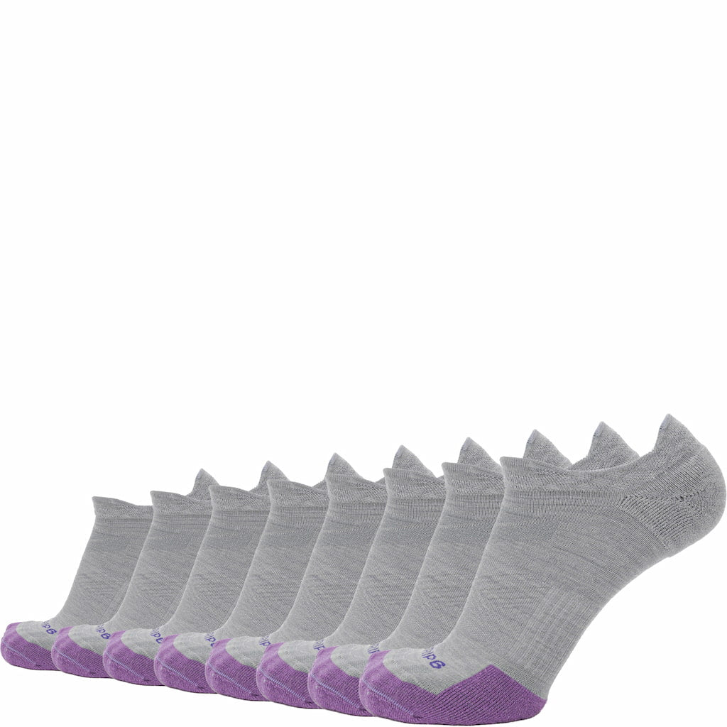 GRIP6 8 Pack Merino Wool No Show Running Socks Runweight Green USA Made