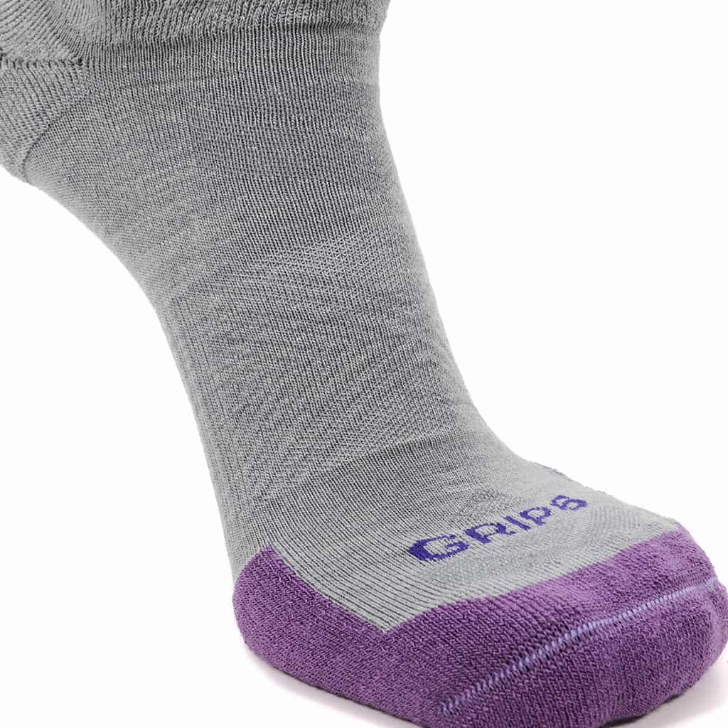 GRIP6 Merino Wool No Show Running Sock Runweight Anti-Blister Green USA Made