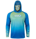 Hook & Tackle Mahi Camo UPF Fishing Hoodie Built-In Gaiter