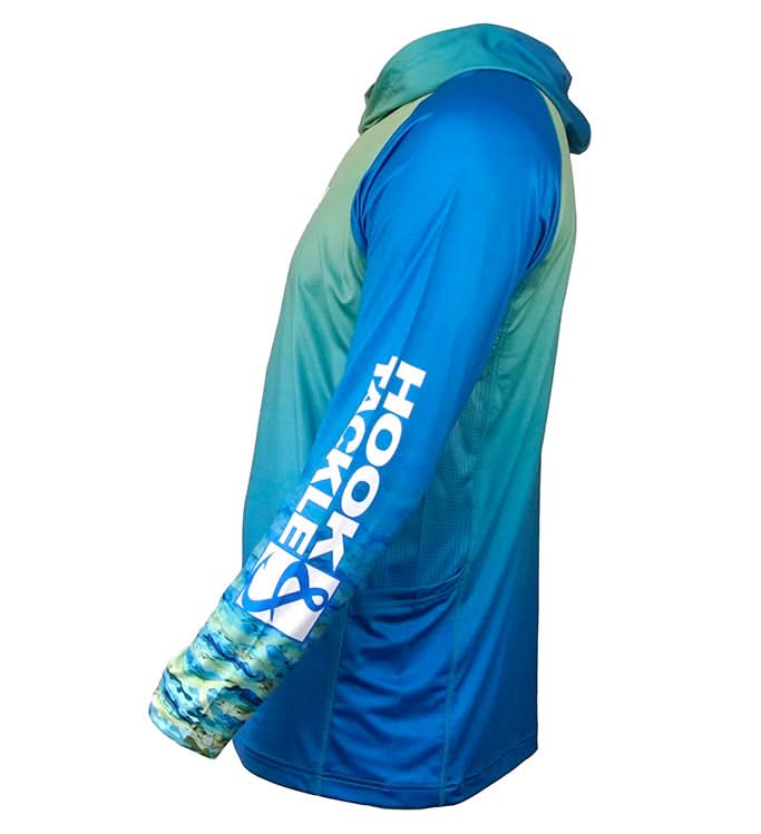 Hook & Tackle Mahi Camo UPF Fishing Hoodie Built-In Gaiter