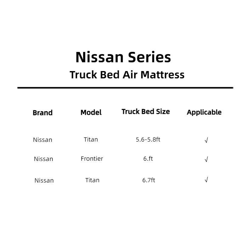Dikasun Nissan Truck Bed Air Mattress 5.5-5.8ft 6-6.5ft PVC Camping