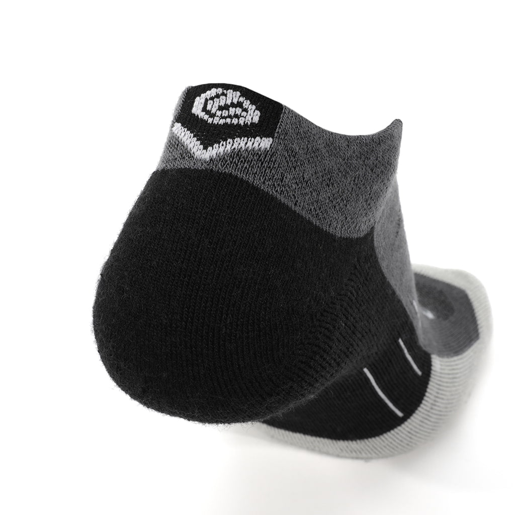 GRIP6 3 Pack Merino Wool Ankle Running Socks Midweight Anti-Blister Black USA