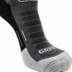GRIP6 3 Pack Merino Wool Ankle Running Socks Midweight Anti-Blister Black USA