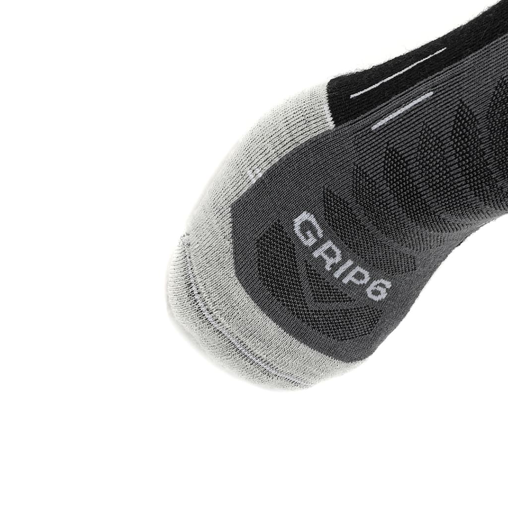 GRIP6 8 Pack Merino Wool Ankle Running Socks Midweight Black USA Made