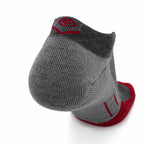 GRIP6 3 Pack Merino Wool Ankle Running Socks Midweight Anti-Blister Red USA