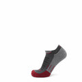 GRIP6 Merino Wool Ankle Running Sock Midweight Anti-Blister Red USA Made