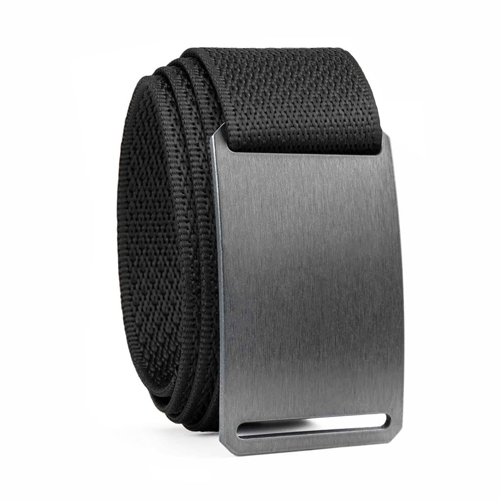 GRIP6 Gunmetal Belt 1.5" Nylon Web Minimalist Adjustable No Holes USA Made