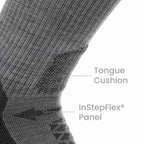 GRIP6 8 Pack Merino Wool Crew Hiking Socks Midweight Cushion Stone USA Made