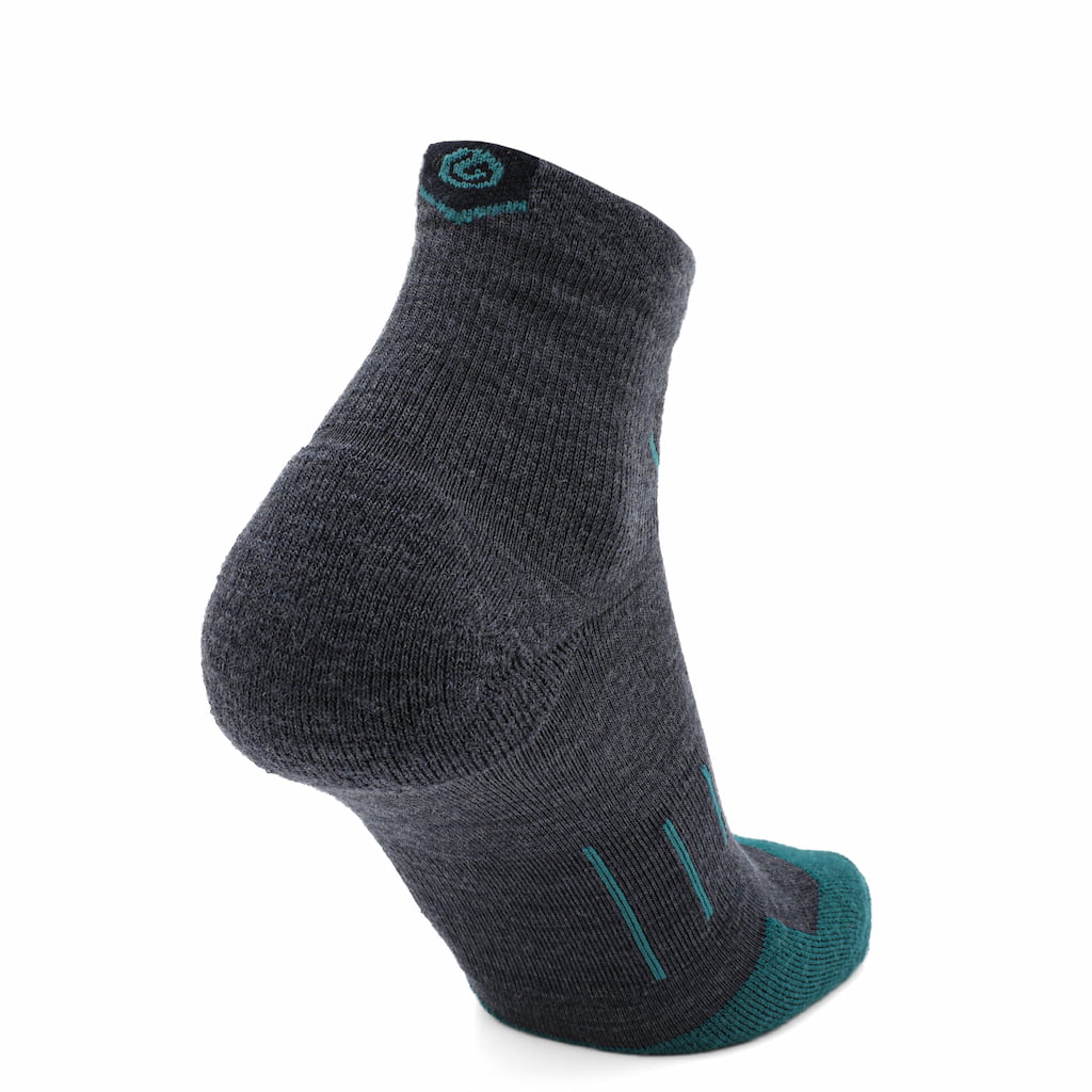GRIP6 3 Pack Merino Wool 1/4 Crew Running Socks Runweight Blue USA Made