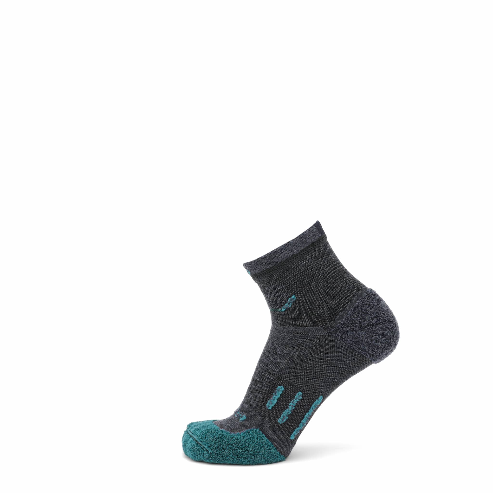 GRIP6 3 Pack Merino Wool 1/4 Crew Running Socks Runweight Blue USA Made