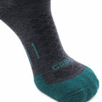 GRIP6 3 Pack Merino Wool 1/4 Crew Running Socks Runweight Blue USA Made