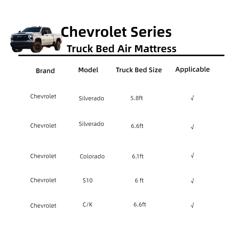 Dikasun Chevrolet 5.5-5.8ft 6-6.5ft Truck Bed Air Mattress Camping