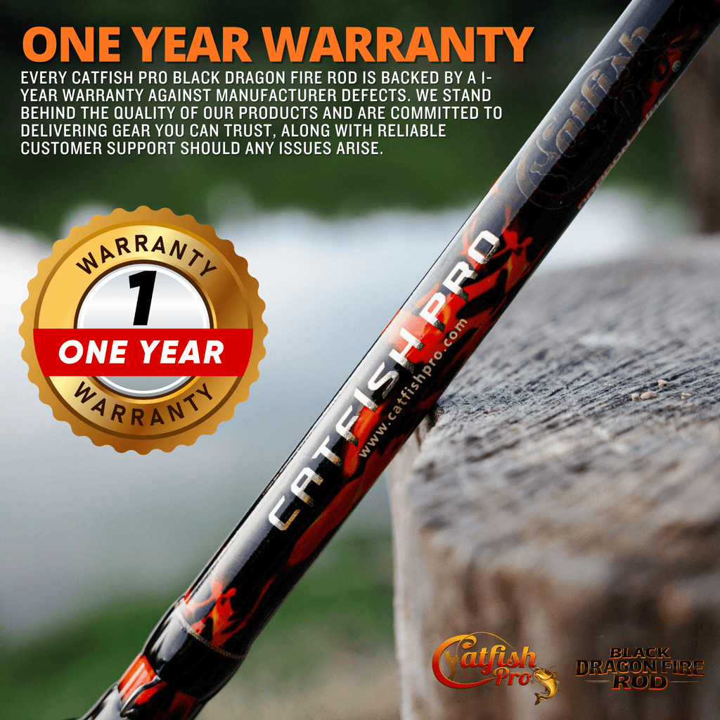 Catfish Pro Black Dragon Fire 7'6" Glow Casting Rod