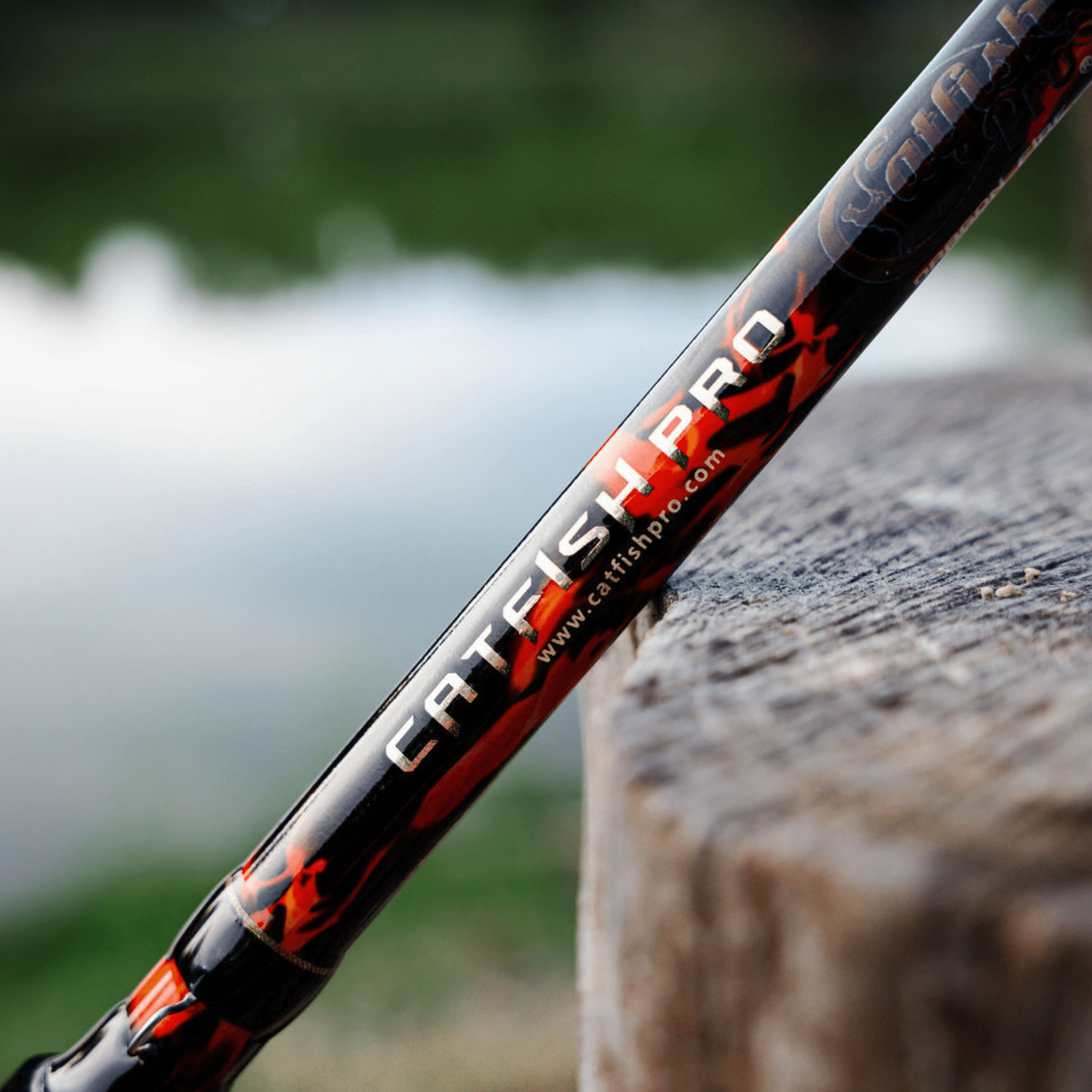 Catfish Pro Black Dragon Fire 7'6" Glow-in-the-Dark Spinning Rod
