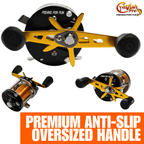 Catfish Pro Round Baitcaster Reel Brass Gears Aluminum 5.3:1 17lbs of Drag