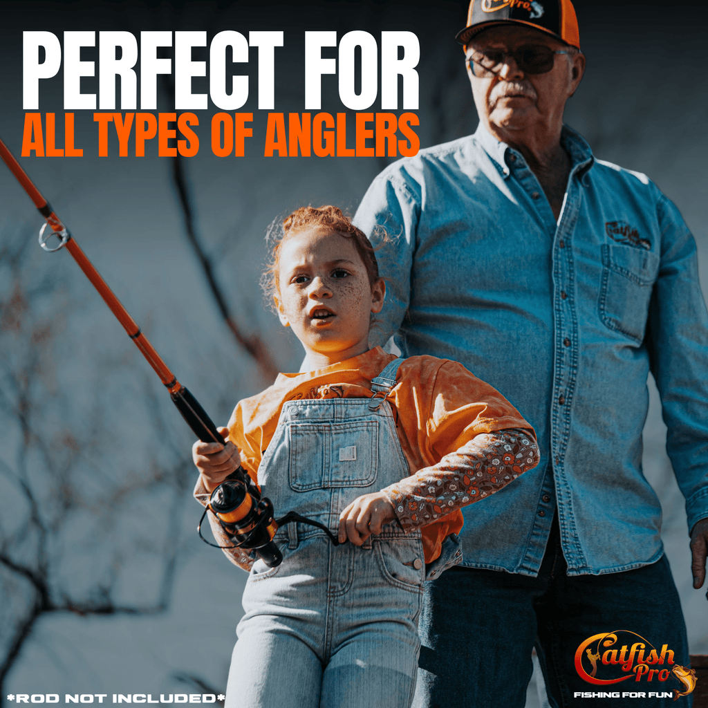 Catfish Pro 7'6" Medium-Heavy Spinning Rod w/ Spinning Reel and Glow-in-Dark Tip
