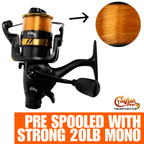 Catfish Pro 7'6" Medium-Heavy Spinning Rod w/ Spinning Reel and Glow-in-Dark Tip
