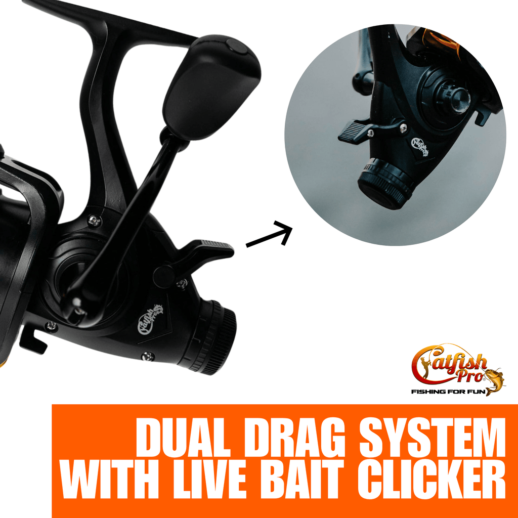 Catfish Pro Ambidextrous Spinning Reel Pre-Spooled 20lb Monofilament