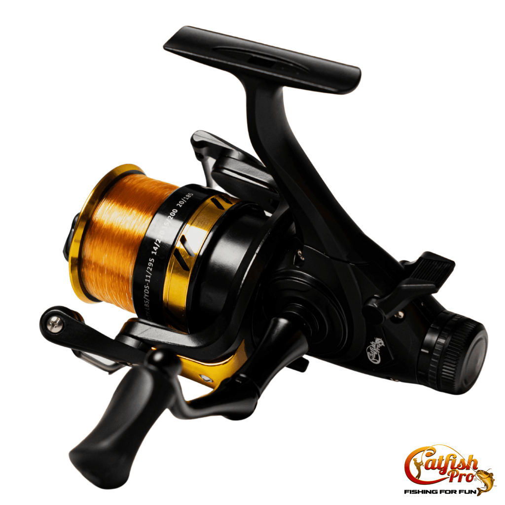Catfish Pro Ambidextrous Spinning Reel Pre-Spooled 20lb Monofilament