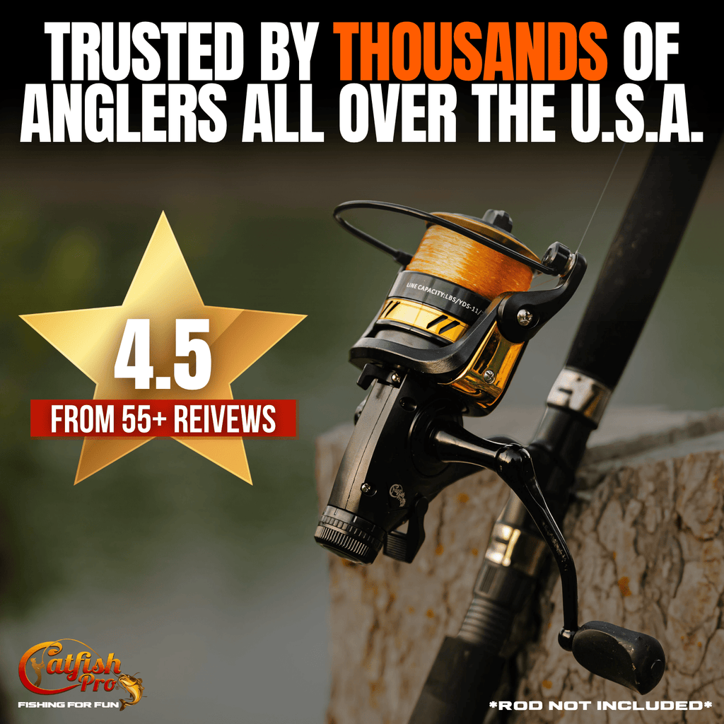 Catfish Pro Ambidextrous Spinning Reel Pre-Spooled 20lb Monofilament