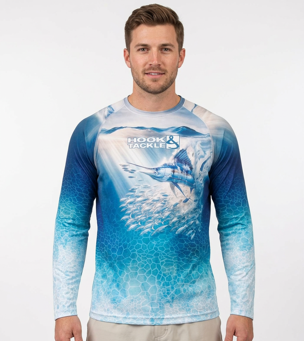 Hook & Tackle Bull Dolphin UPF Moisture-Wicking Performance Fishing Shirt