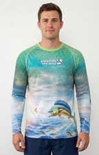 Hook & Tackle Bull Dolphin Long Sleeve UPF Moisture-Wicking Fishing Shirt