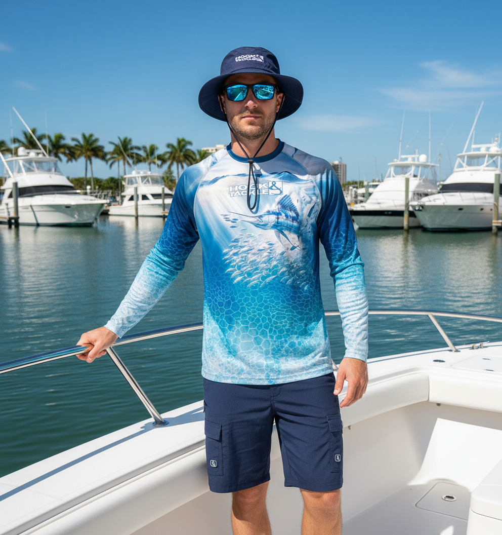 Hook & Tackle Bull Dolphin UPF Moisture-Wicking Performance Fishing Shirt