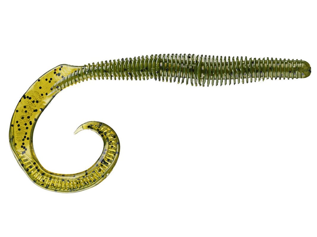 MEGAtail RattleSnake 8 inch Curly Tail Worm Ringed Body Bass Fishing