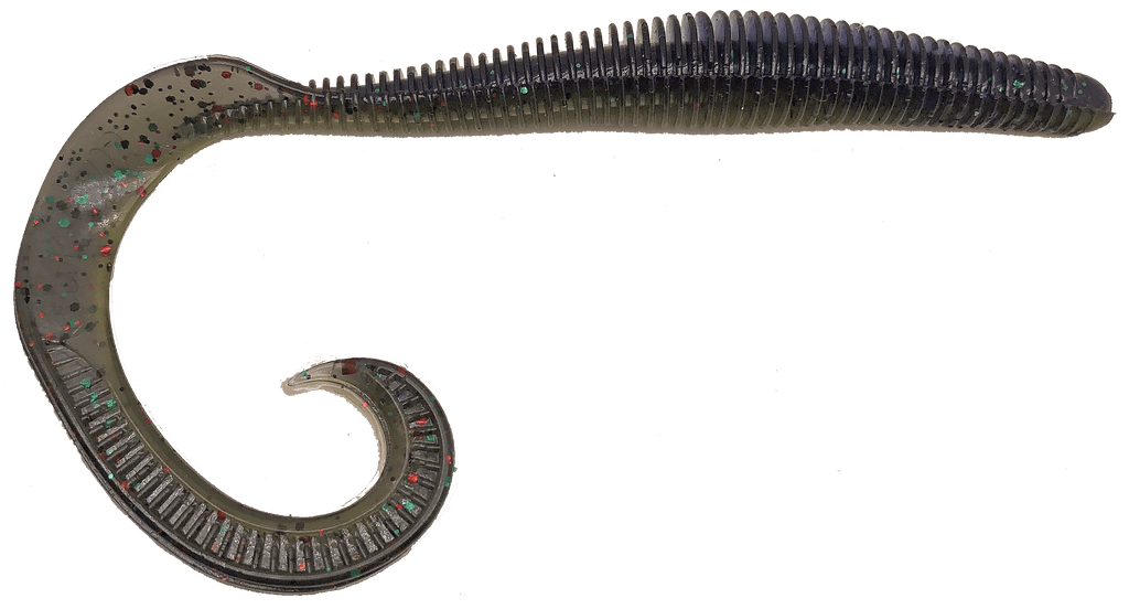 MEGAtail RattleSnake 8 inch Curly Tail Worm Ringed Body Bass Fishing