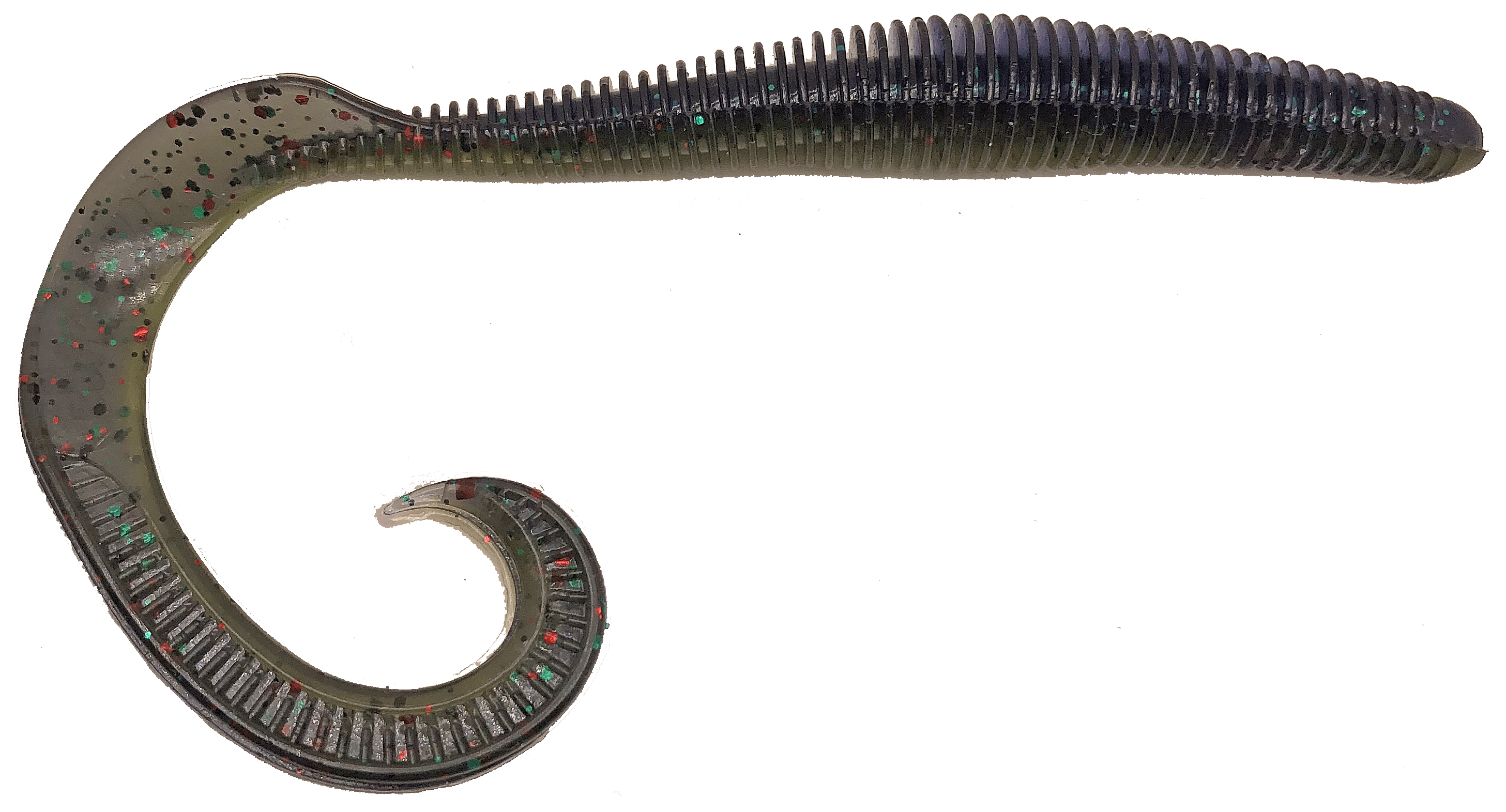 MEGAtail RattleSnake 8 inch Curly Tail Worm Ringed Body Bass Fishing