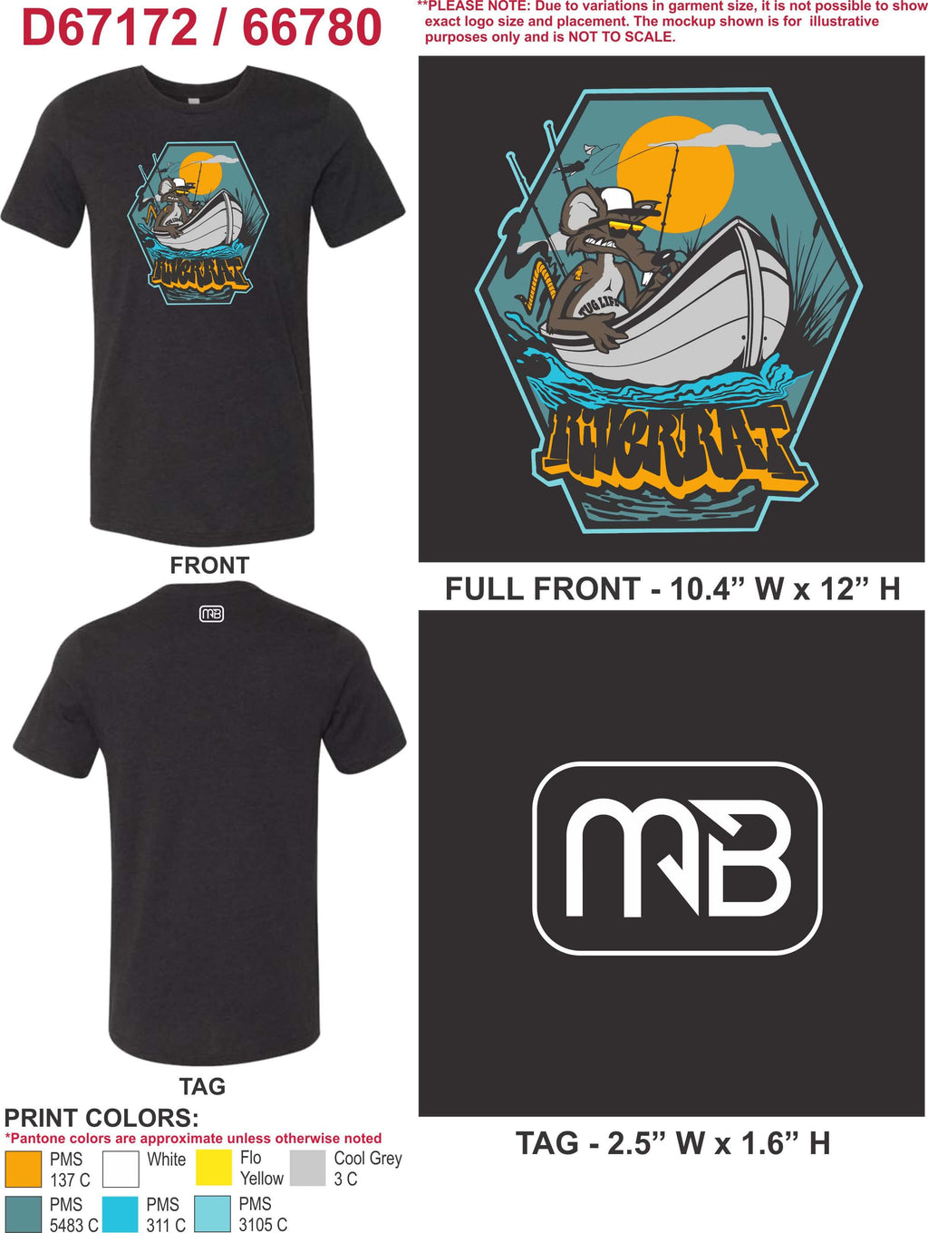 Epic Eric's River Rat MONSTERBASS Collab Bella Canvas Bass Fishing Tee