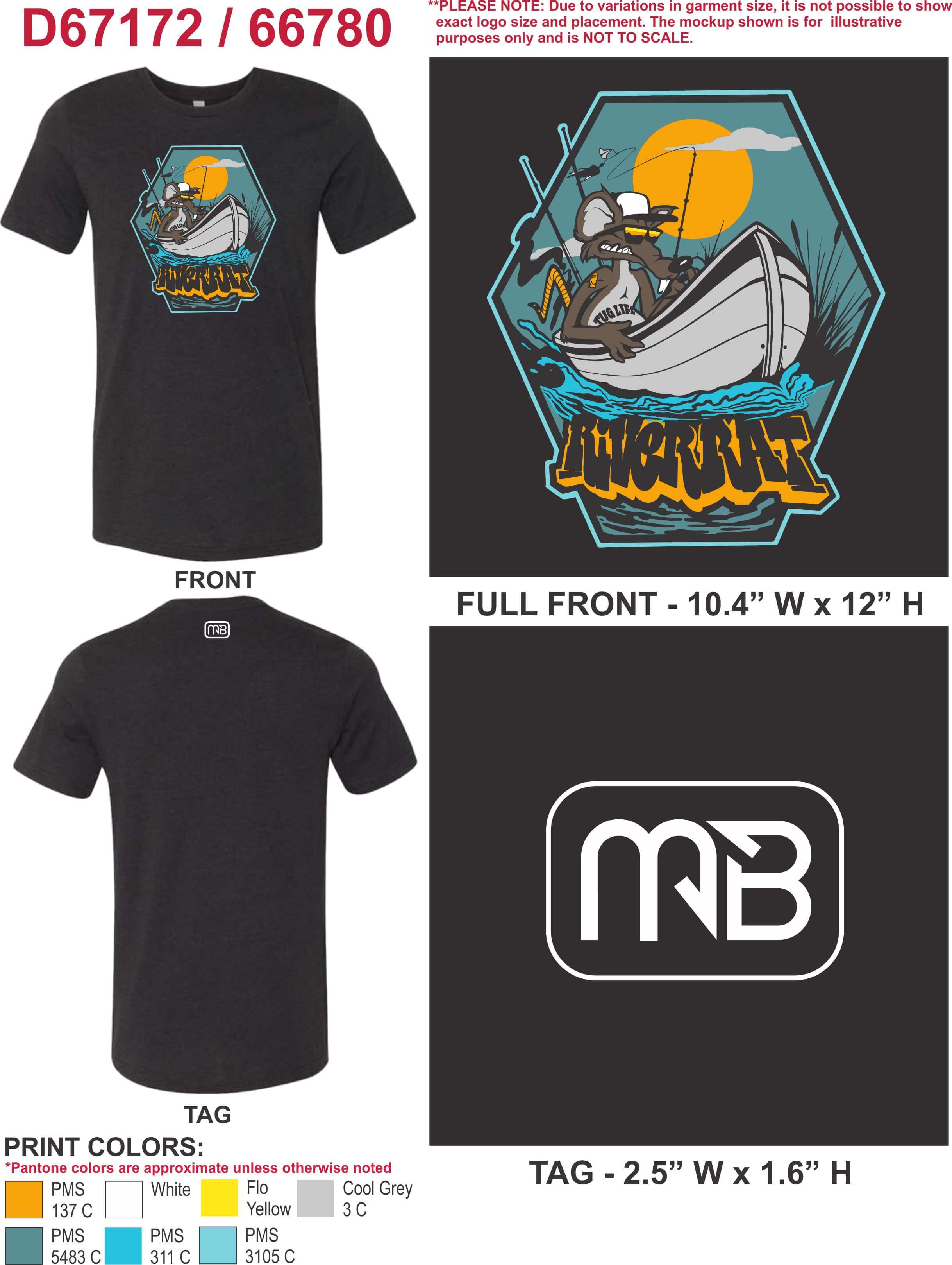Epic Eric's River Rat MONSTERBASS Collab Bella Canvas Bass Fishing Tee