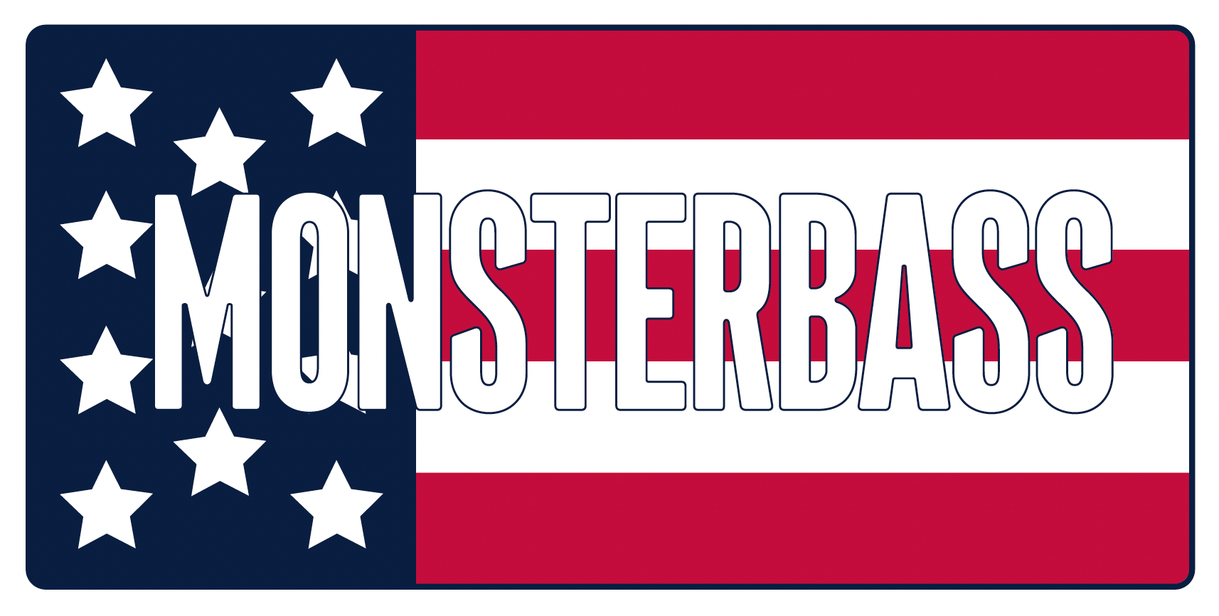 MONSTERBASS Red White America 5 inch Vinyl Waterproof Fishing Sticker