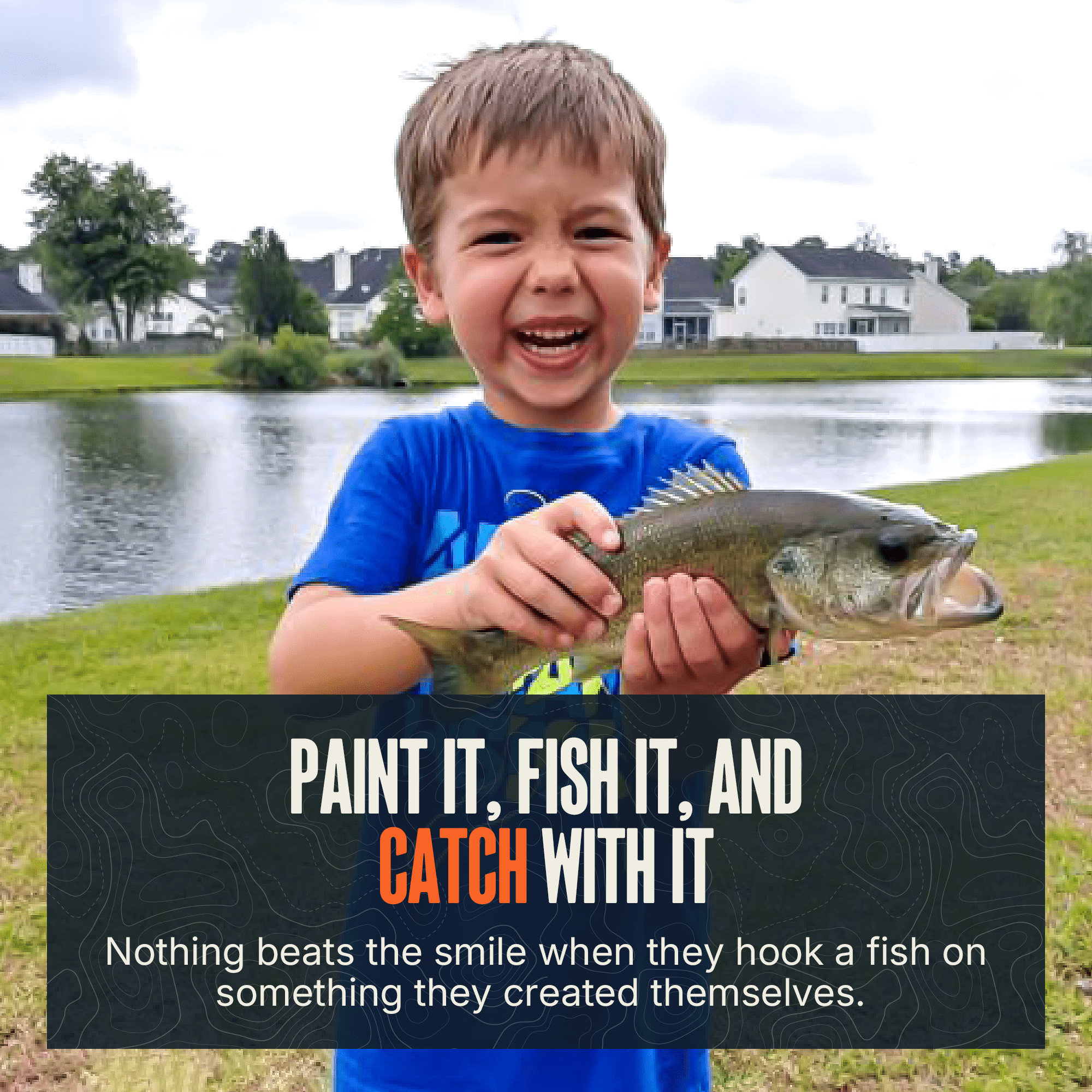 MONSTERBASS Kids Create-A-Bait Fishing Kit Beginner Tackle Paint Bundle