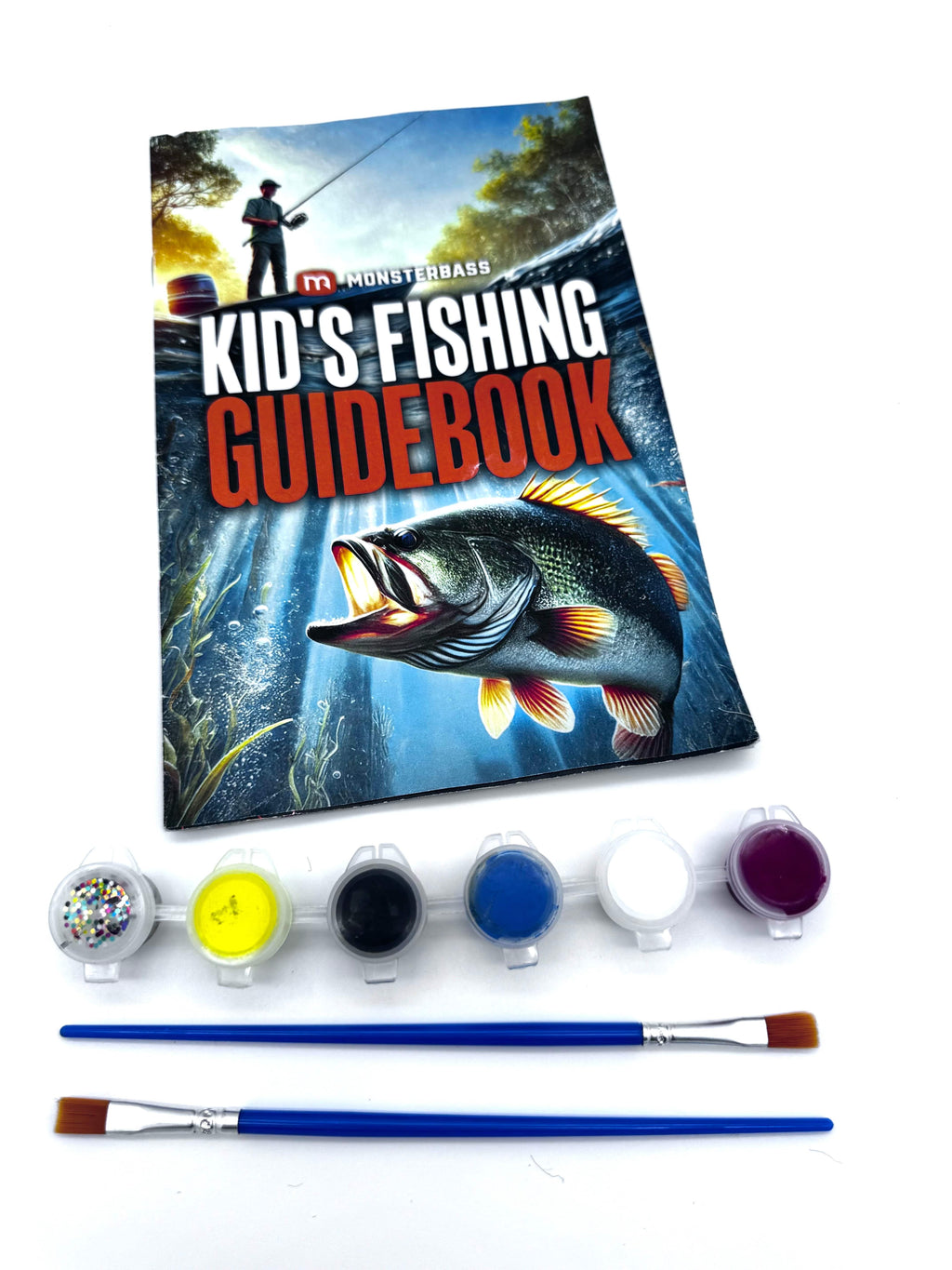 MONSTERBASS Kids Create-A-Bait Fishing Kit Beginner Tackle Paint Bundle