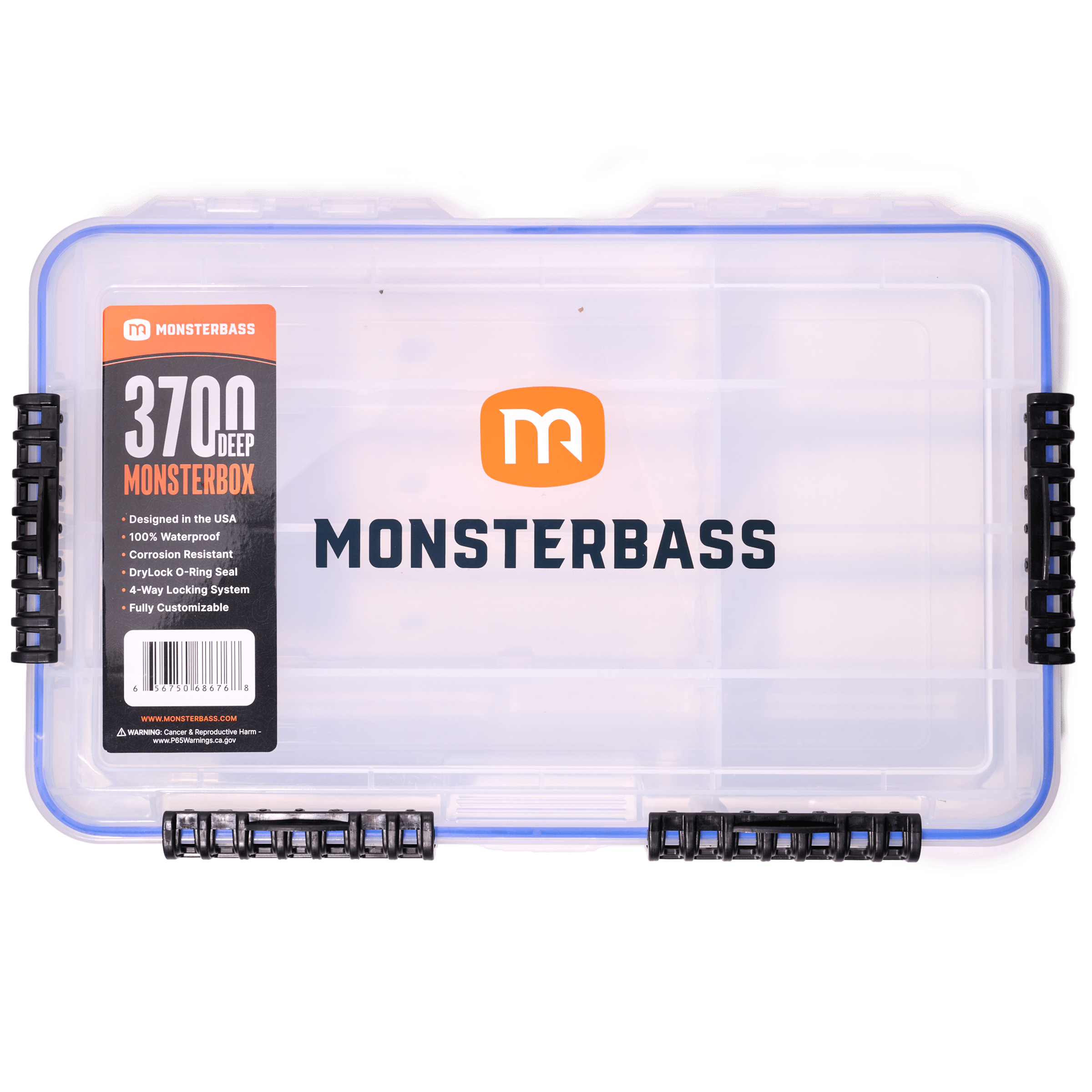 MONSTERBOX 3700 Deep 100% Waterproof Tackle Box 4 MonsterLock Latches