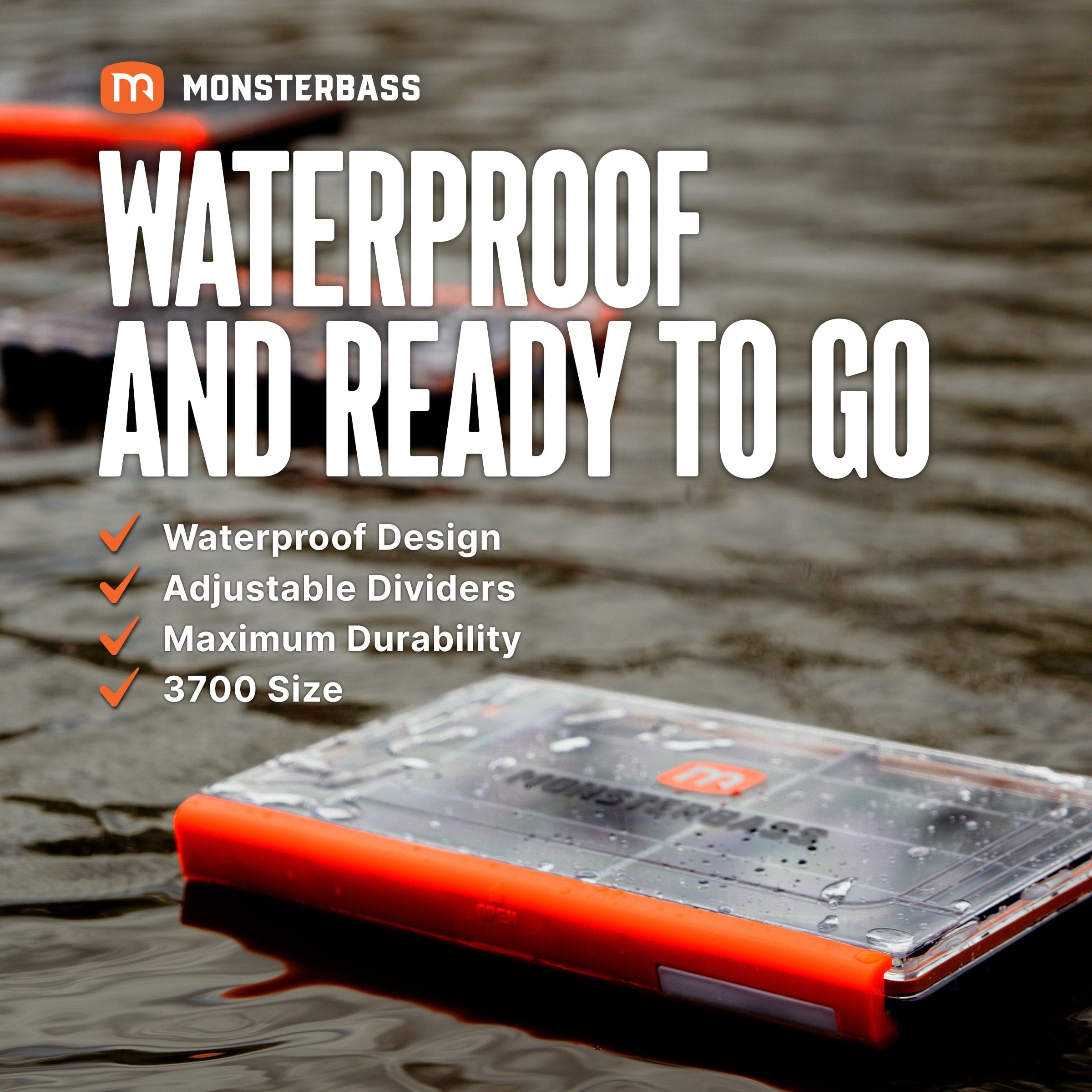 MONSTERBASS Vault 3600 Waterproof Tackle Box Charity Donation Bass