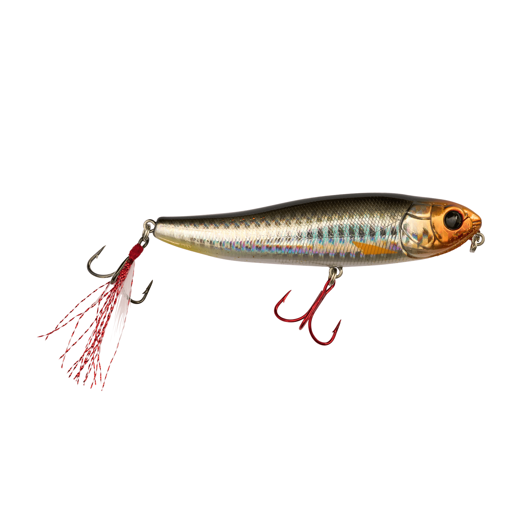 MONSTERBASS Patriot 3.0 Topwater Walker Red Mustad Feathered Treble